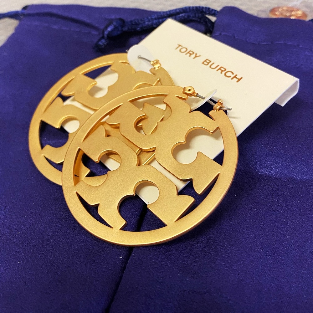ToryBurch Gold Miller Large hoop earrings